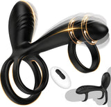 Vibrating Cock Ring with 360° Twisting G-Spot Stimulator Penis Ring Couples Sex Toy for Clitoral & Testicle Stimulation