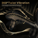 Vibrating Cock Ring with 360° Twisting G-Spot Stimulator Penis Ring Couples Sex Toy for Clitoral & Testicle Stimulation