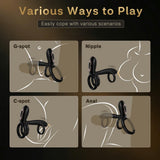 Vibrating Cock Ring with 360° Twisting G-Spot Stimulator Penis Ring Couples Sex Toy for Clitoral & Testicle Stimulation