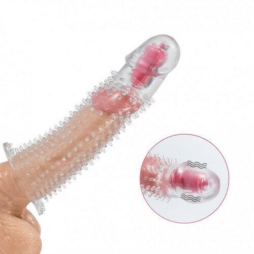 Extensor de pene con funda para pene con textura vibrante 