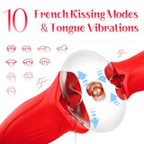 Vibrating Flapping Dildo Vibrator Female Oral Sex Toy with 10 Kissing Patterns