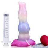 Realistic Squirting Silicone Dog Dildo with Knot and Suction Cup 8 inch Canine Dildos K9