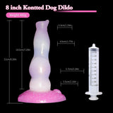 Realistic Squirting Silicone Dog Dildo with Knot and Suction Cup 8 inch Canine Dildos K9