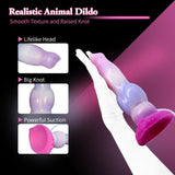 Realistic Squirting Silicone Dog Dildo with Knot and Suction Cup 8 inch Canine Dildos K9