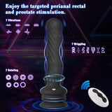 Wriggling Rotating Vibrating Prostate Massager Anal Butt Plug Sex Toy for Men Women Couples
