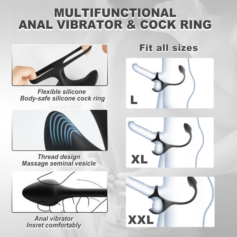 Zenith - Anal vibrator Spherical Vibrating Anal Plug with Penis Rings