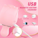 Sucking Virbrator with 9 Vibrating & 9 Flapping Modes Rose Vibrator for Women