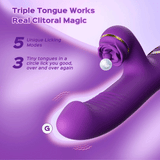 Woman Vibrator Tongue Licking Clitoral & G-spot Stimulator Thrusting Rabbit Vibrators