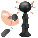 Masajeador de próstata telescópico eléctrico con control remoto inalámbrico de 3 cuentas anales inflables 