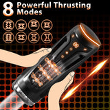 Male Masturbators Cup with 9 Vibrating & 8 Thrusting & 2 Heating Modes