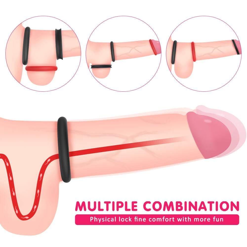 Propinkup 1.5-Inch Premium Stretchy Longer Harder Stronger Erection Cock Ring Set