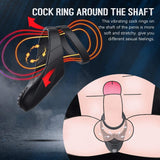 10 Vibration Modes Double Circles with Taint Teaser Penis Rings