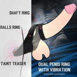 10 modos de vibración Círculos dobles con anillos para el pene Taint Teaser 