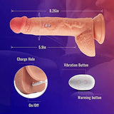 Thrusting Vibrator with Rotation and Heating Function Realistic Dildo
