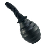 Bombilla de enema de ducha anal acanalada de silicona de alta calidad con punta curva 380ML 