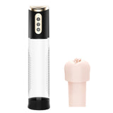 2 in 1 Four Sucking Transparent Penis Enlargement Pump with Lifelike Sleeve