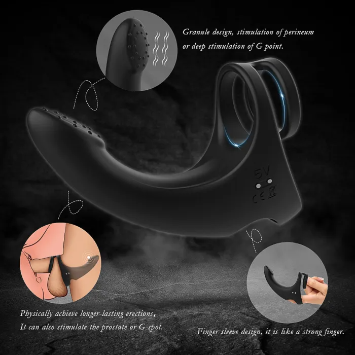 2in1 Butt plug Cock Ring Vibrating Prostate Massager