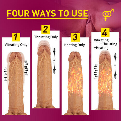 3 Functions Multiple Combination Life Like Heating Dildo