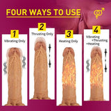 3 Functions Multiple Combination Lifelike Heating Dildo