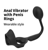 Anillo para el pene 3 en 1 con vibrador anal de 10 frecuencias usable 