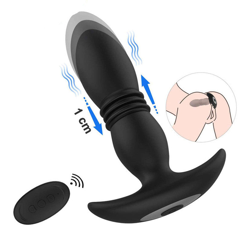 7 Thrusting 7 Vibration 3 Folds Male Anal Prostate Massaging Butt Plugs