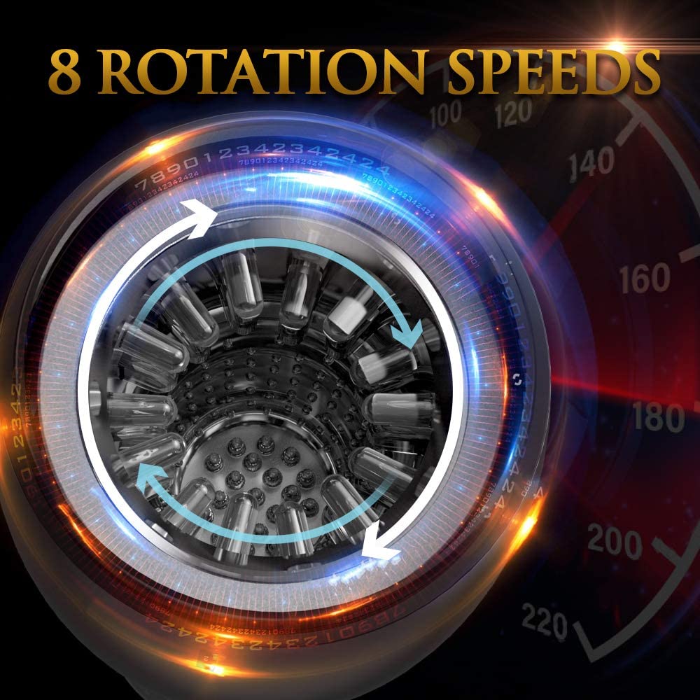 360 Degrees 8 Rotation Modes 8 Speeds Brown Virgina Masturbator Cup