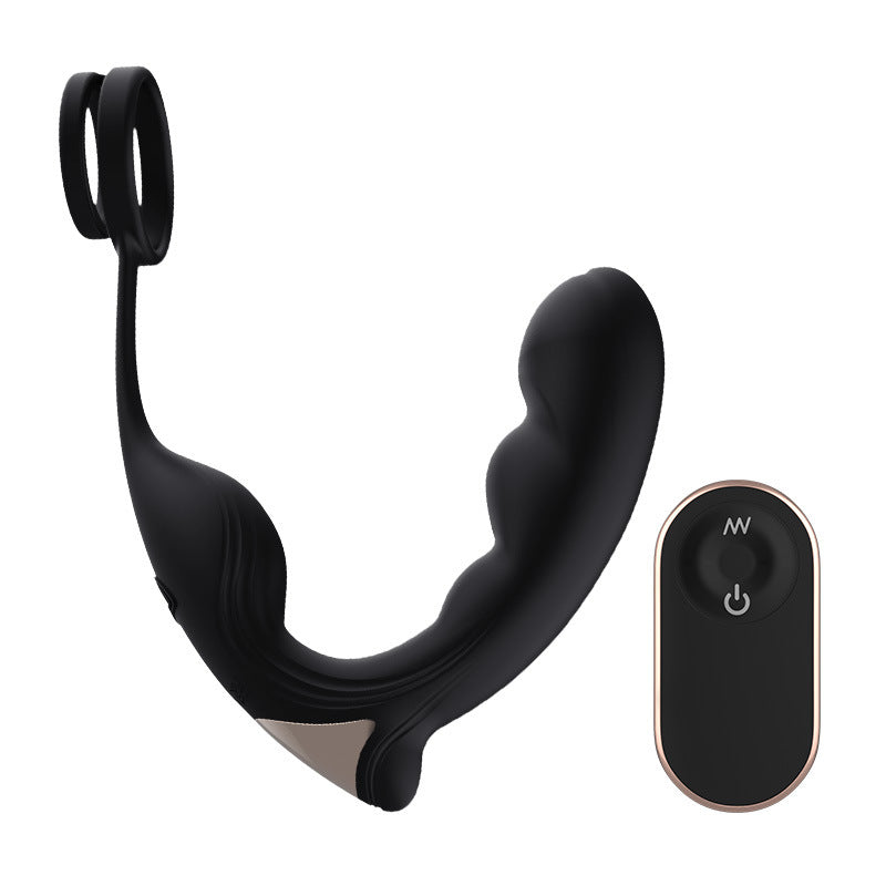 9 Frequency Vibrating Prostate Massager Double Cock Ring IPX6 Waterproof