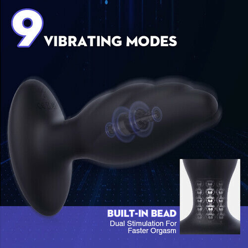 9 Roration Vibration Anal Vibrator Prostate Massage Butt Plug Large Size