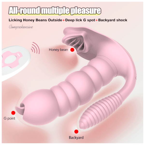 Propinkup Female Vibrator- Tongue Flirt Anal Plug 2in1 Butterfly Toys for Women