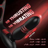 Alston Low Noise 10 Anillos de pene dobles de empuje y vibración Masajeador de próstata de silicona 