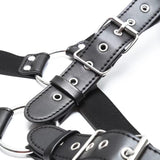 Leather Chest Bondage Harness Adjustable Shoulder Strap With Black Studs for Men