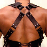 Leder-Brust-Bondage-Harness, verstellbarer Schultergurt mit schwarzen Nieten für Männer 