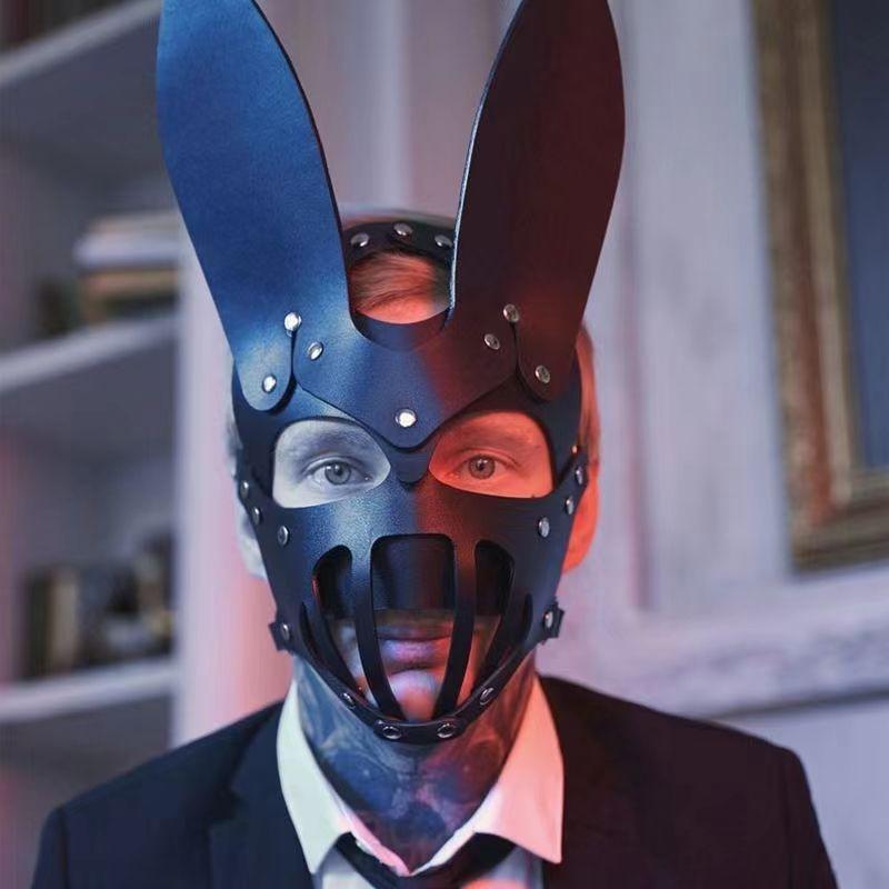 Leather Rabit Petplay Bunny Leather Rabbit Mask Carnival Halloween Masquerade – propinkup