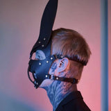 Petplay Bunny Máscara de Conejo de Cuero Carnaval Mascarada de Halloween 