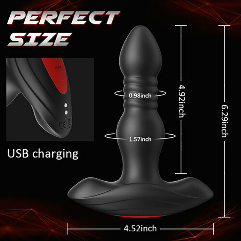 HALE 3 Thrusting 10 Vibrations Anal Plug With Remote Controller Butt plug