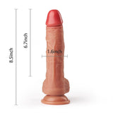 Erhitzen auf 42 °C, 10-Frequenz-Squirming-Vibrierender 8,5-Zoll-Dildo mit Fernbedienung 