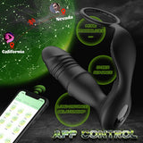 Controlador Mason-APP y masajeador de próstata con 9 anillos telescópicos de vibración y pene 