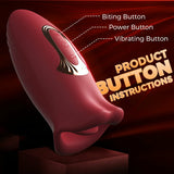 Pressb 10 Biting & 10 Vibrating Modes Stimulate Nipple Clitoral Women Vibrator