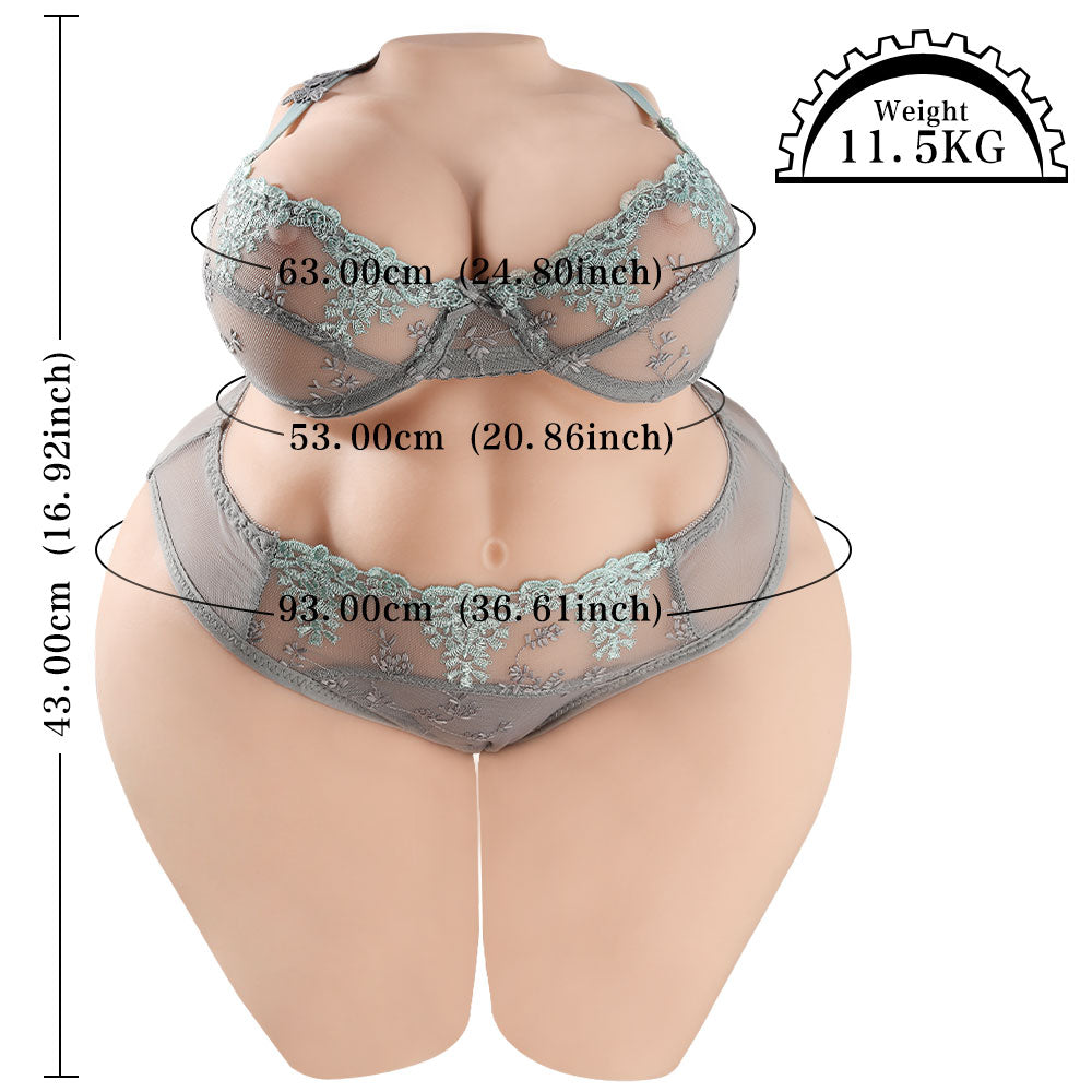 Propinkup Realistische Sexpuppe in Übergröße - Fat Ass 3D Enge Vagina Dual Channel Lebensechte Haut 