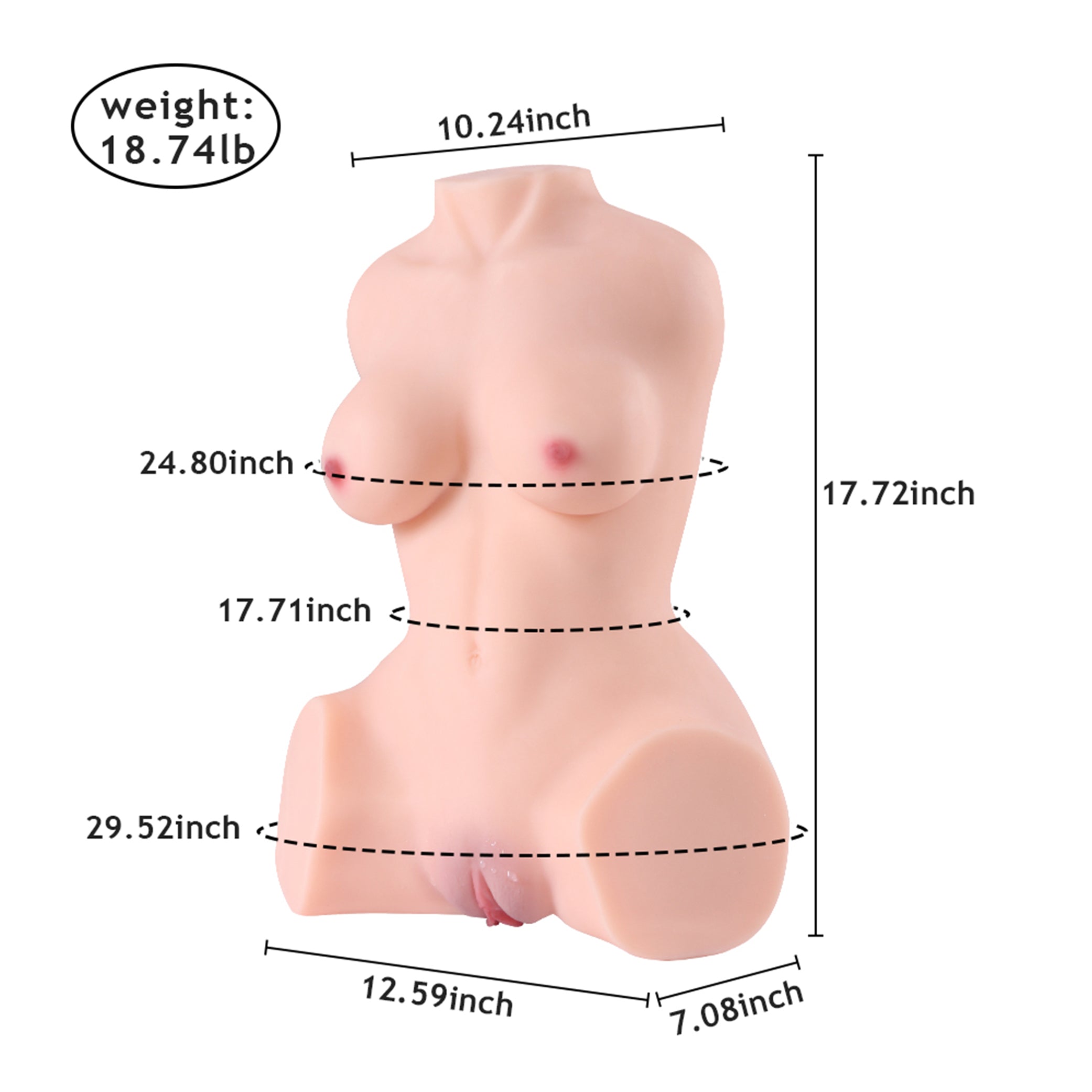 Propinkup Realistische Sexpuppe Automatisches Saugen Vibration Delia- 3D süße Muschi zarte Brüste lebensechte Hautpuppe 