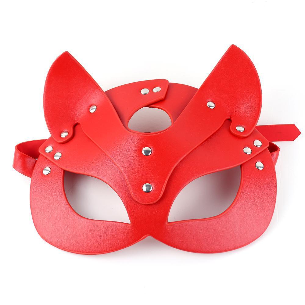 Cosplay Face Mask Fox Bunny Cat PU leather Rivet Punk Style – propinkup