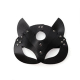Máscara facial de cosplay Fox Bunny Cat PU remache de cuero estilo punk