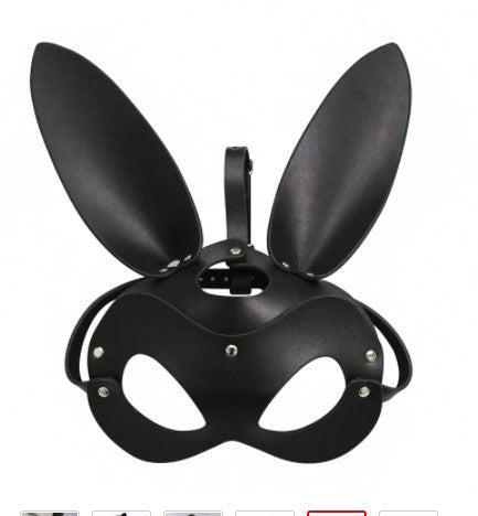Cosplay Face Mask Fox Bunny Cat PU leather Rivet Punk Style