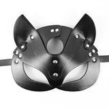 Máscara facial de cosplay Fox Bunny Cat PU remache de cuero estilo punk