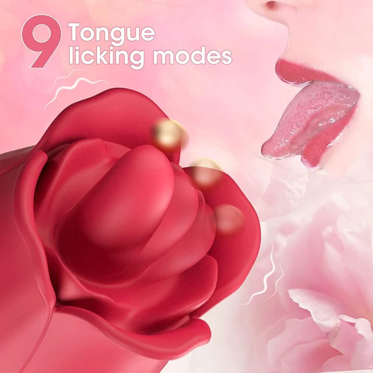 Rose Sucking Tongue Licking Toy Vibrator Women Orgasm