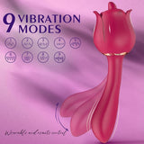 Vibrador rosa con 9 lamidos y 9 vibraciones para vibradores de clítoris con punto G femenino 