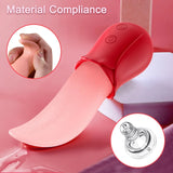 Rose Toy Vibrant Tongue Licking Female Sex Toy with 10 Vibration & 10 Licking Modes