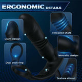 SAUL Glans 3 Thrusting & 12 Vibrating Cock Rings Prostate Massager