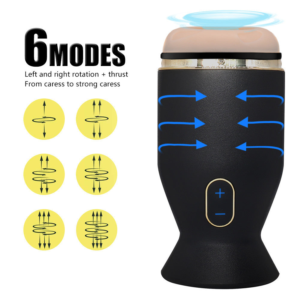 Sex Bomb 2 in 1 6-Pattern Rotating Easy-Carrying Masturbation Cup Glans Trainer