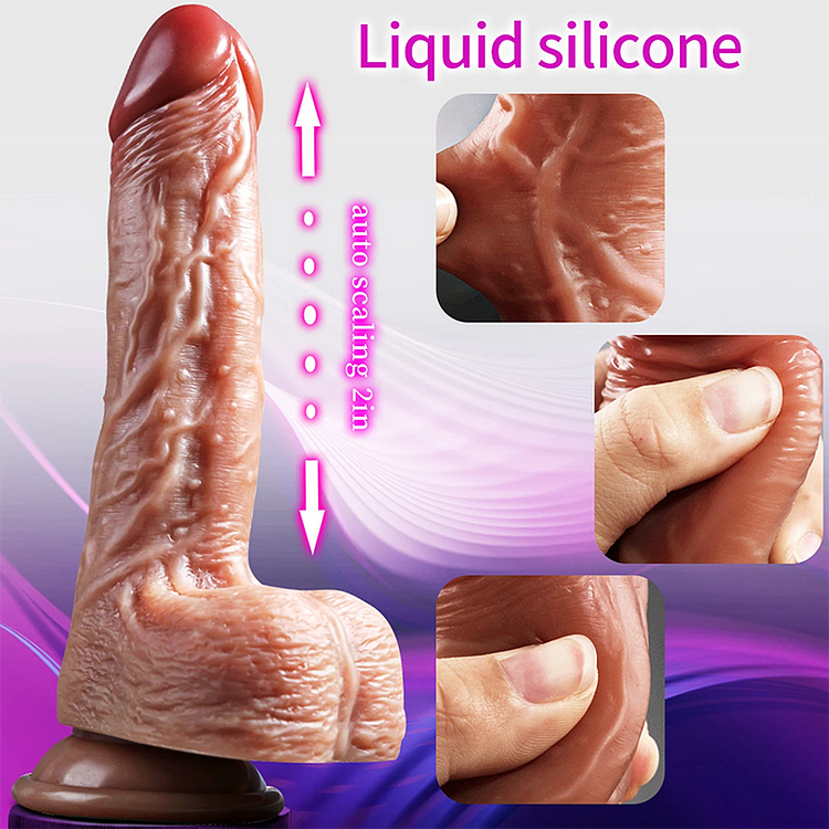 Stretching Heating Vibration Peristalsis Dildo Remote Control 8.8 Inch